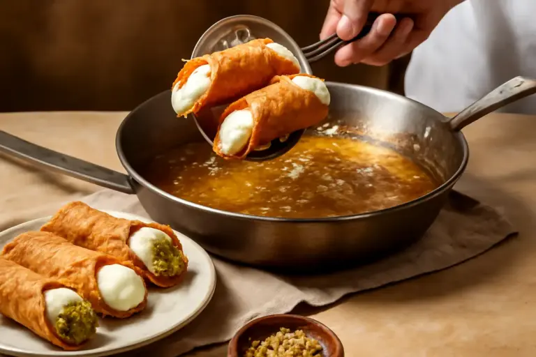 Cannoli siciliani artigianali: la frittura giusta per ottenere una scorza croccante