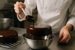 Torte glassate al cioccolato lucido: il momento ideale per applicare la copertura senza difetti