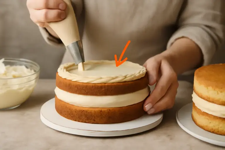 Farcitura degli strati nelle torte artigianali: il metodo che previene la fuoriuscita della crema